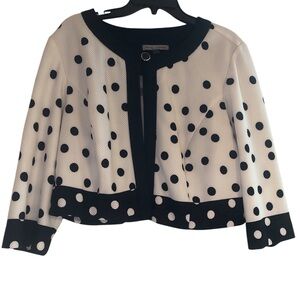Danny and Nicole Vintage Black White Polka Dot Cardigan Blouse
